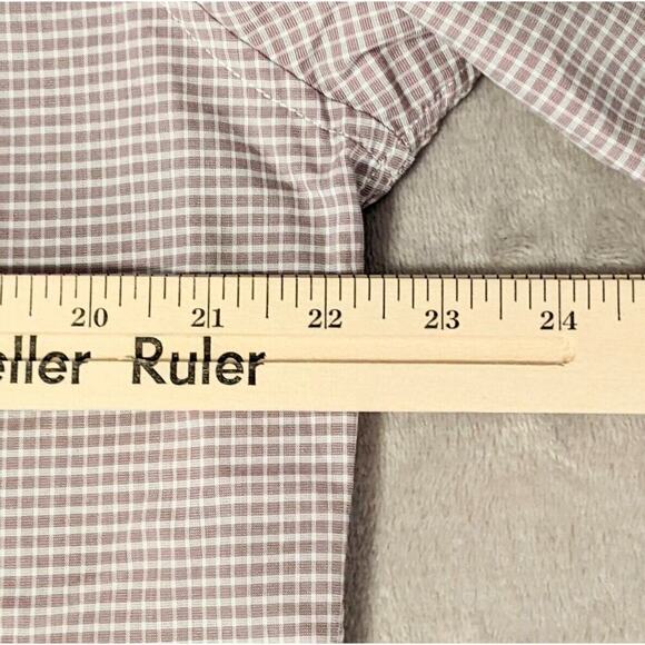 Alfani Dress Shirt Mens L 16 32-33 Pink Fitted Performance Check Button Down - Picture 6 of 7